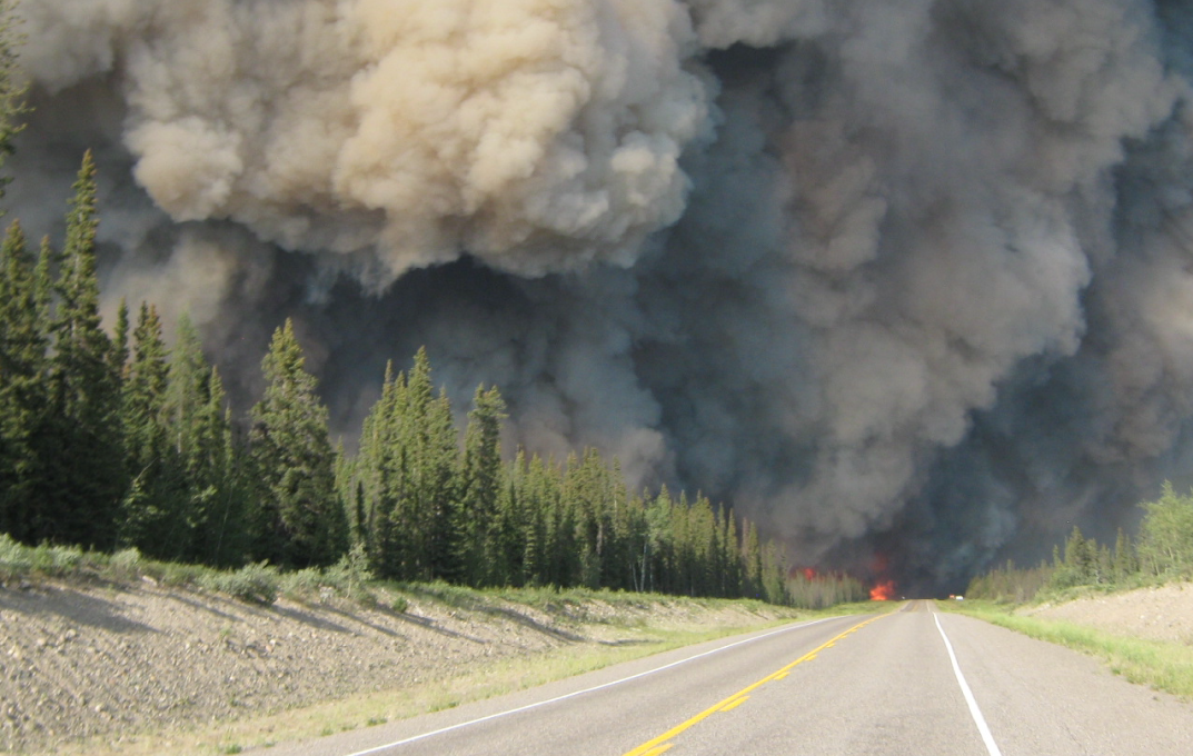 Birch Lake fire on Highway 3 near Fort Providence, N 1