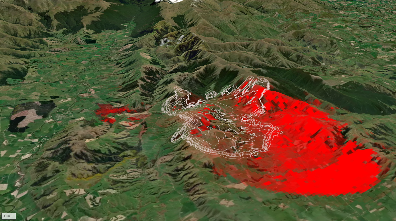 Screencapture of the firecast.ca web application showing a heatmap.